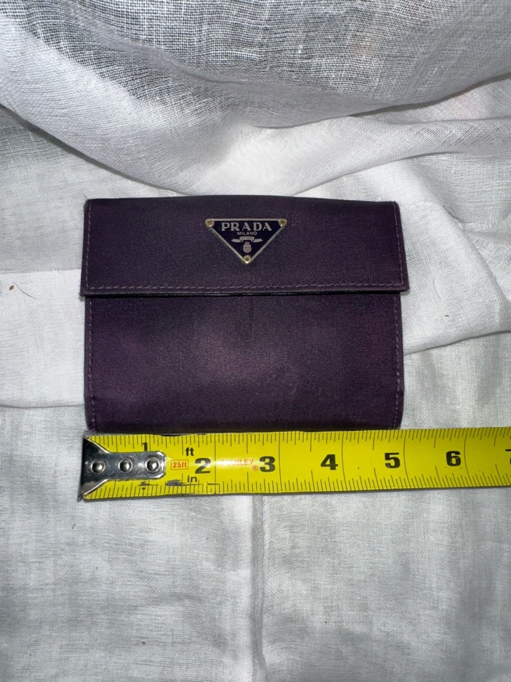 Prada Purple Nylon Triangular Logo Wallet with Silver/Gold Hardware - Picture 12 of 13